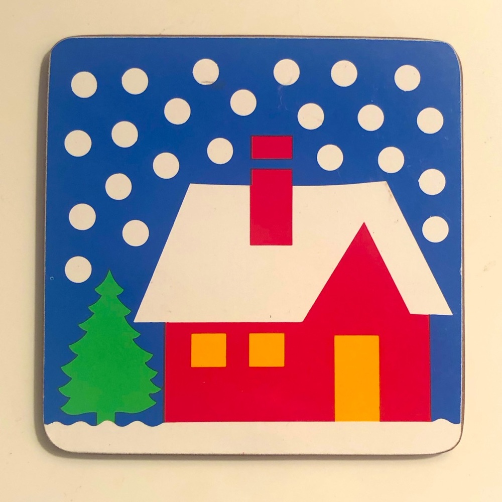 Vintage Christmas Coasters, Set of 4 in box